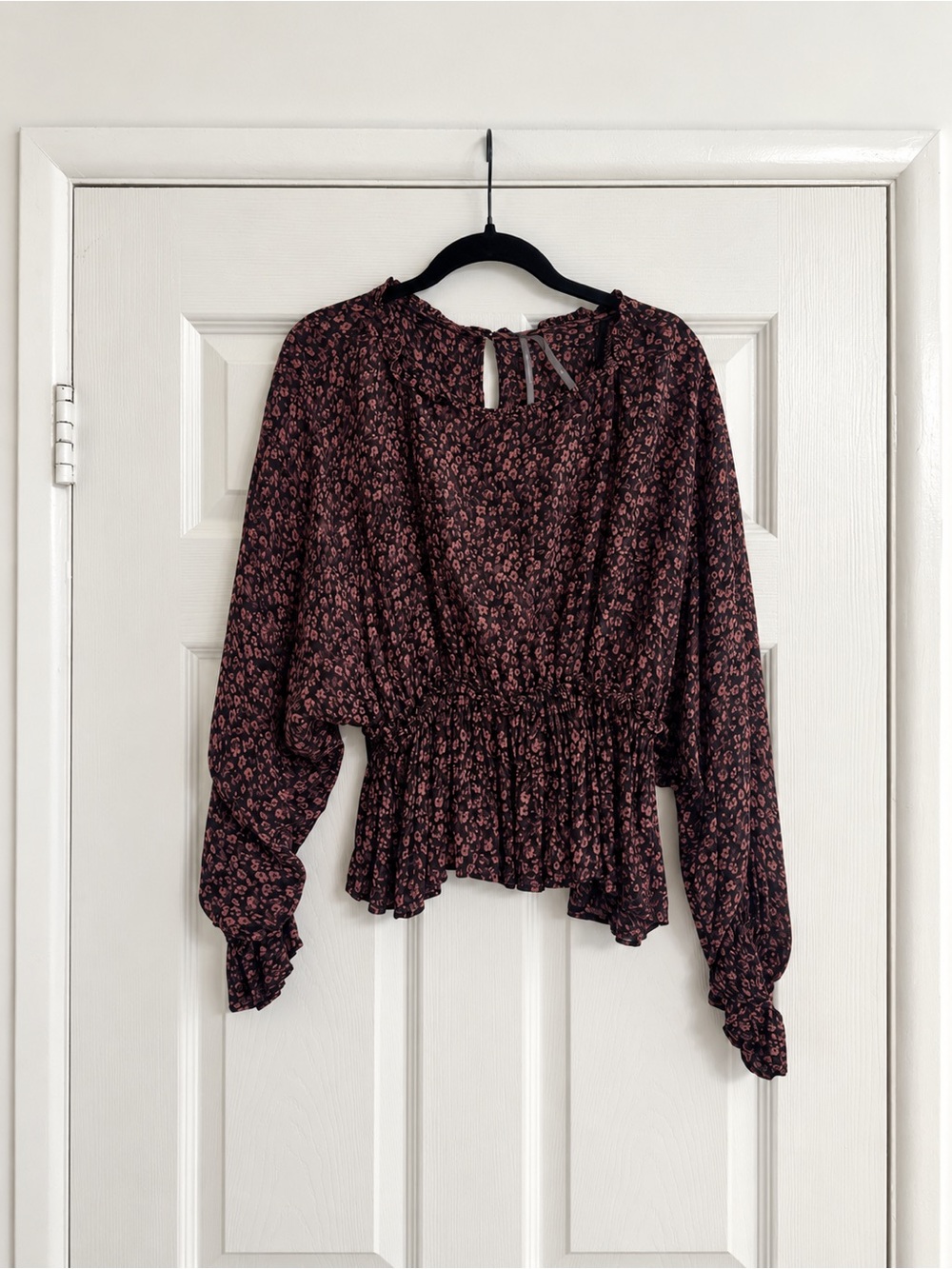 Anthropologie Floral Peplum Blouse
